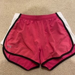 Pink and white Under Armour shorts